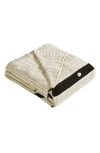 Modern Threads Cable Knit Throw In Ivory/ Black