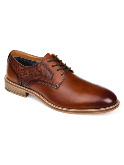 Thomas & Vine Thomas And Vine Clayton Wide Width Plain Toe Brogue Derby In Brown