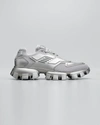Prada Men's Cloudbust Thunder Lug-sole Trainer Sneakers In Argento