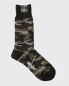 Beams Men's Camo Acrylic Socks In Charcoal