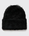 Totême Black Alpaca Knit Beanie In 200 Black