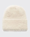 Totême Off-white Alpaca Knit Beanie In 105 Creme