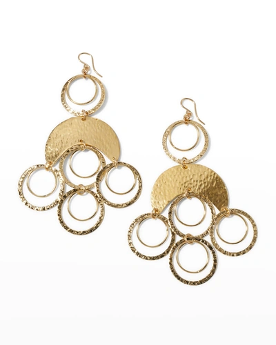 Devon Leigh Wedge Multi-circle Chandelier Earrings In Gold