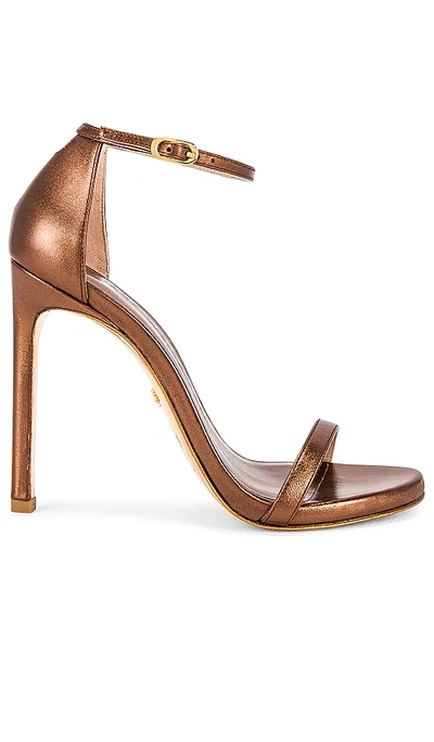 Stuart Weitzman Nudist Heel In Bronze