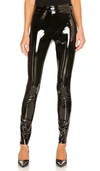 Alice And Olivia Front Zip Leather Leggings In Black
