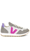 Veja Alveo Multicolor Vegan Leather And Mesh Sneakers In Light Grey & Ultraviolet