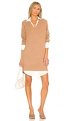 Brochu Walker Looker Vee Dress In Camel Melange & White Brown