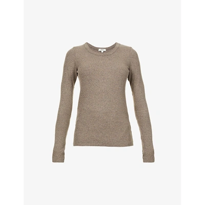 Agolde Maya Scoop Neck Long Sleeve Top In Granola