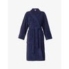 Yves Delorme Marine Etoile Organic Cotton-blend Bathrobe M In Marine
