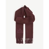 Vivienne Westwood Orb And Logo-embroidered Wool Scarf In Bordeaux