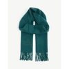 Vivienne Westwood Orb And Logo-embroidered Wool Scarf In Petrol