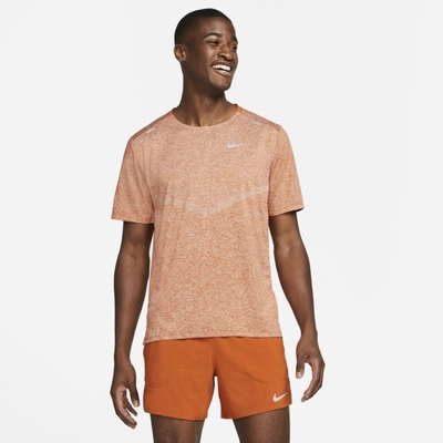 Nike Dri-fit Rise 365 Men's Short-sleeve Running Top In Sport Spice,heather