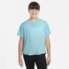 Nike Dri-fit One Big Kids' Short-sleeve Training Top (extended Size) In Copa,cashmere