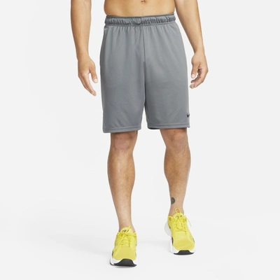 Nike Men's Dri-fit 8" Knit Training Shorts In Grey