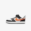Nike Court Borough Low 2 Little Kids' Shoes In White,black,dark Smoke Grey,total Orange