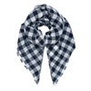 APUNTOB APUNTOB NAVY AND WHITE TARTAN CASHMERE SCARF,P1423 TS608LATTEBLU