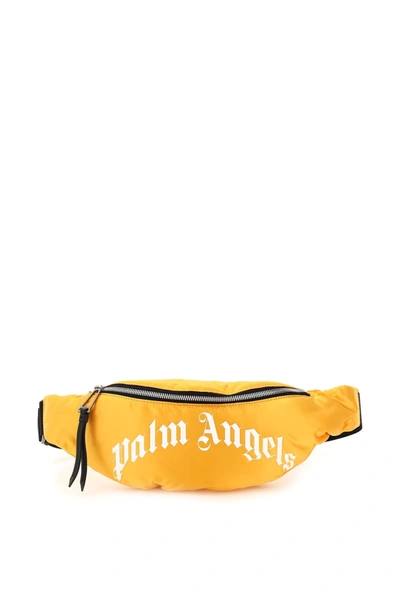 Palm Angels Curved Logo Fanny Pack In Yellow