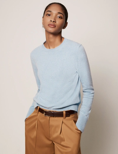 Another Tomorrow Classic Cashmere Crewneck In Light Blue
