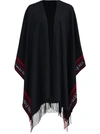 ALEXANDER MCQUEEN ALEXANDER MCQUEEN LOGO DETAILED FRINGED CAPE