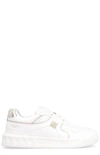 Valentino Garavani One Stud Low-top Sneakers In White And Gold Leather