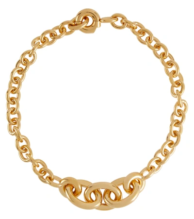 Saint Laurent Cable Chain Collar Necklace In Gold