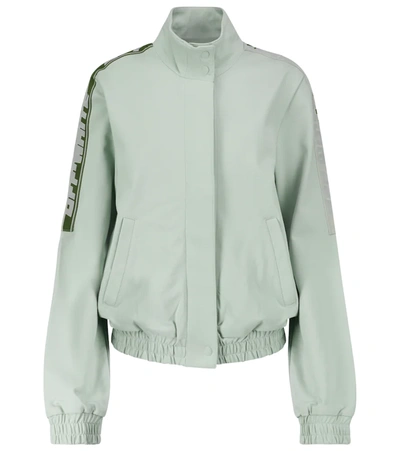 Off-white Track Jacket With Logo Bands In Green