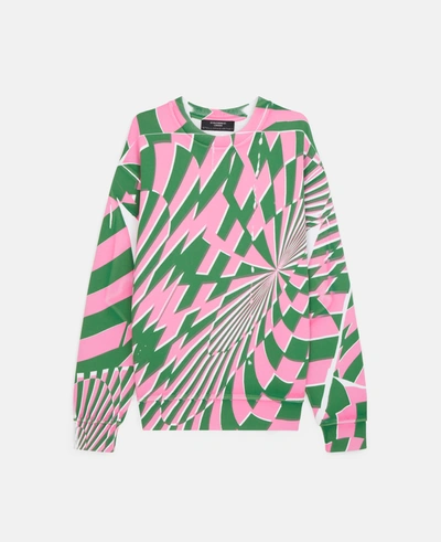 Stella Mccartney Womens Multicolor X Ed Curtis Optical Geometric-print Cotton-jersey Sweatshirt Xs In Multicolour