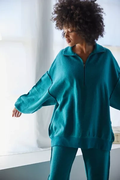 Out From Under Asher Relaxed Pullover Sweatshirt In Teal