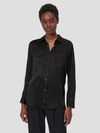 Equipment Signature Silk Satin Shirt In True Black