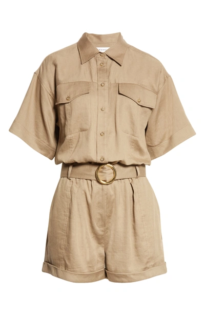 Frame Arie Short Sleeve Romper In Desert