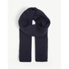 Johnstons Womens Navy Ribbed Cashmere Scarf