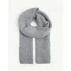 Johnstons Ribbed Cashmere Scarf In Silver