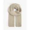 Johnstons Ribbed Cashmere Scarf In Natural