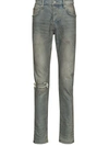 Purple Brand Distressed-look Mid-rise Jeans In Celeste