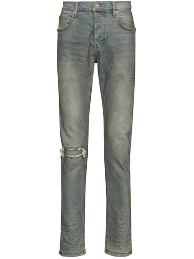 Purple Brand Distressed-look Mid-rise Jeans In Blue