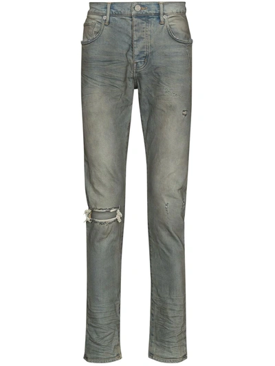 Purple Brand Distressed-look Mid-rise Jeans In Celeste