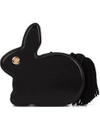HILLIER BARTLEY tasselled rabbit clutch bag,LEATHER100%