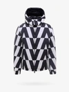 Valentino Reversible Black & White Optical Print Shirt Jacket In Multicolor