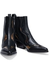 SERGIO ROSSI SR MILANO PVC-TRIMMED LEATHER ANKLE BOOTS,3074457345625454533
