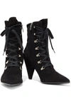 GIANVITO ROSSI WATERLOO 85 LACE-UP SUEDE ANKLE BOOTS,3074457345626285782