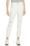 MADEWELL THE PERFECT RIPPED HIGH WAIST CROP JEANS