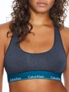 Calvin Klein Modern Cotton Racerback Bralette In Charcoal Heather