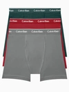 Calvin Klein Cotton Classics Boxer Brief 3-pack In Green,red,grey