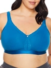 Curvy Couture Cotton Luxe Wire-free Bra In Sapphire