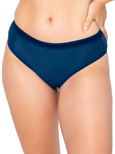 Curvy Couture Sheer Mesh Hi-cut Brief In Sapphire