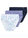 Jockey Plus Size Elance French Cut Brief 3-pack In Blue,purple,thunder