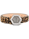 Philipp Plein Hexagon Leopard-print Belt In Yellow