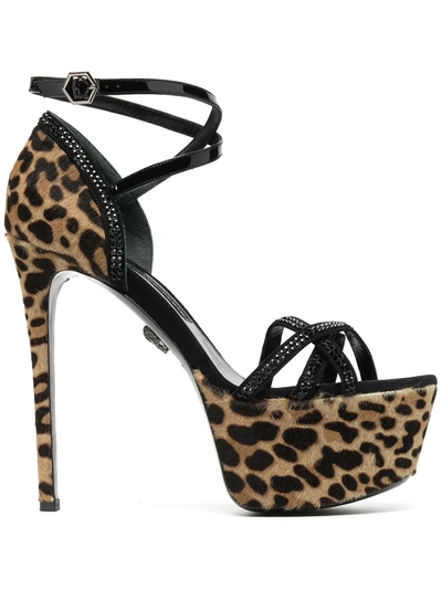 Philipp Plein Platform Heeled Sandals In Multi