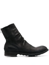 Officine Creative Matte Calf Leather Zip Boots In Black