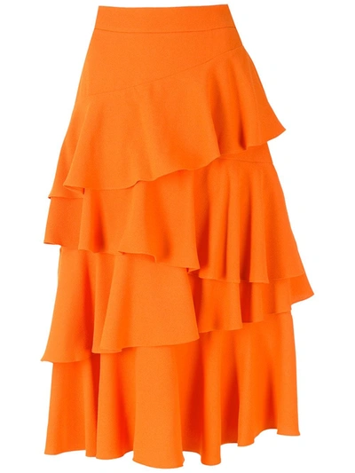 Olympiah Fresia Midi Skirt In Orange